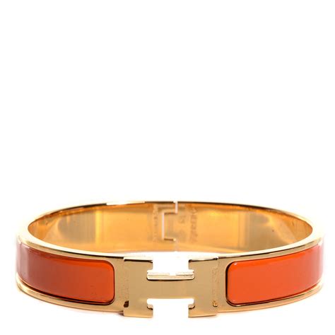 hermes enamel h bracelet orange|hermes inspired h bracelets.